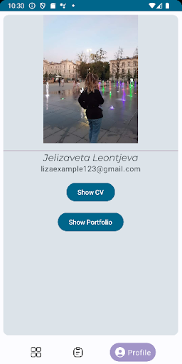 Android application Cv Liza screenshort