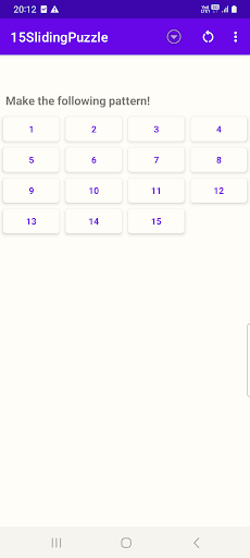 Android application 15SlidingPuzzle screenshort