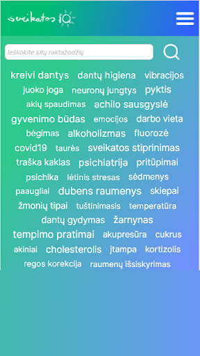 Android application Sveikatos IQ screenshort