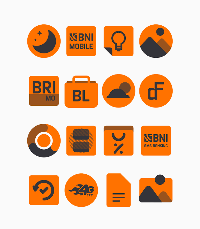 Yaktin Orange - Icon Pack - 58 - (Android)