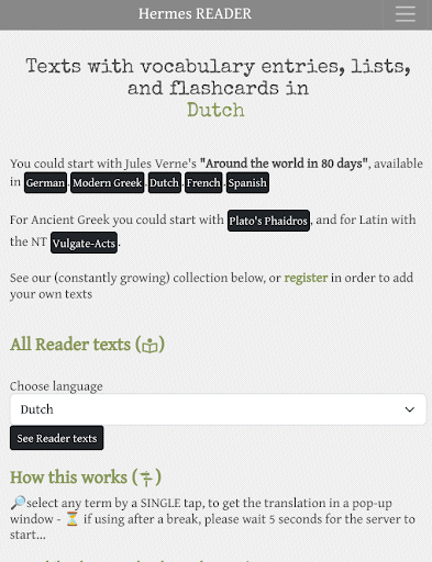 Android application Hermes Reader screenshort