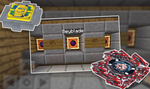 Beyblade mod – battles in Mine Screen 2