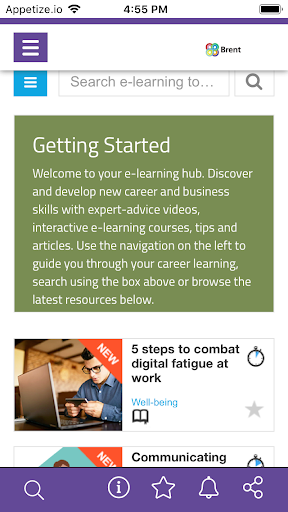 Brent Council Learning Hub Screen 2