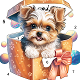 Dog Coloring, Color by number icon