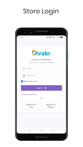 Android application Divakr Store Manager screenshort