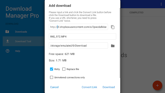 Download Manager Pro Bildschirmfoto