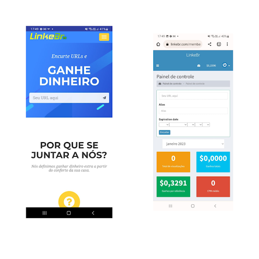 Android application Encurtador LinkeBr screenshort