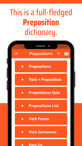 Prepositions Hindi Screenshot
