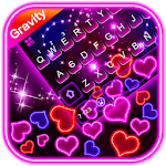 Cover Image of Download Neon Hearts Gravity Keyboard T  APK
