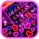 Neon Hearts Gravity Keyboard Theme