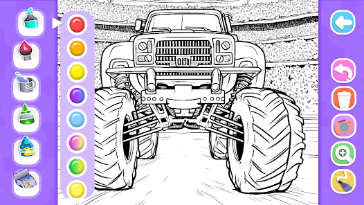 Livre de Coloriage Voitures, Camions et Monster Trucks : Pour les enfants  de 4 à 8 ans - Livre de coloriage de voiture pour les enfants - Livre de  coloriage avec camion