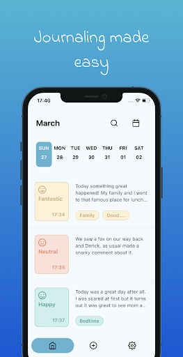 Android application Journaly screenshort