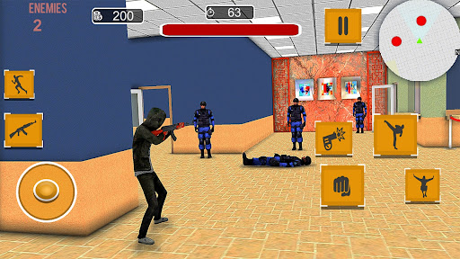 Android application Armed Bank Heist Robbery Games screenshort