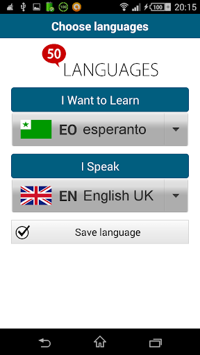 Screenshot of Learn Esperanto - 50 languages