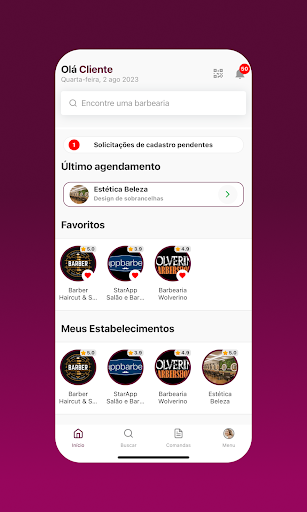 Android application AppBeleza: Cliente screenshort