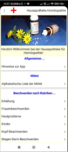 Android application Homöopathie Hausapotheke screenshort