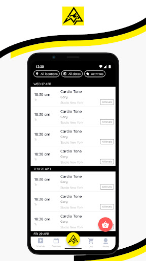 Android application WIP Fitness Studios screenshort