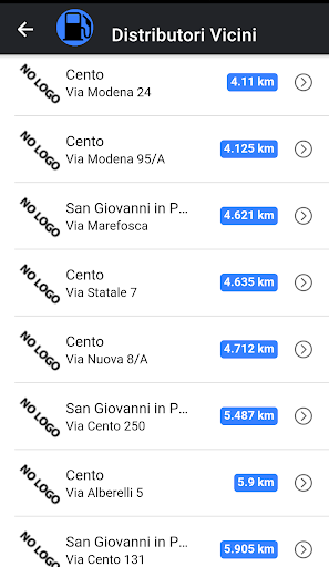 Cerca Distributori Benzina Screen 2