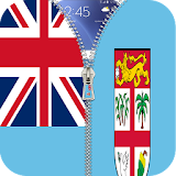 Fiji flag zipper Lock Screen icon