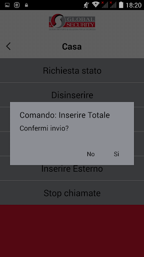 Global Security Allarme Screen 3