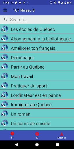 Android application TCF Niveaux B1, B2 screenshort