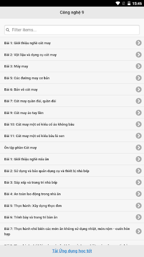 Android application Học tốt Công nghệ 9 screenshort