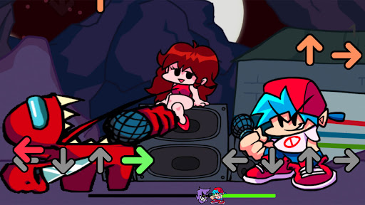 Imposter in FNF battle missions and Among US