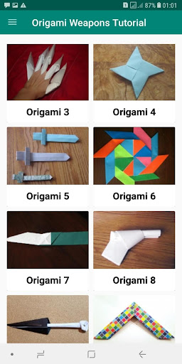 Android application Origami Weapons Instruction screenshort