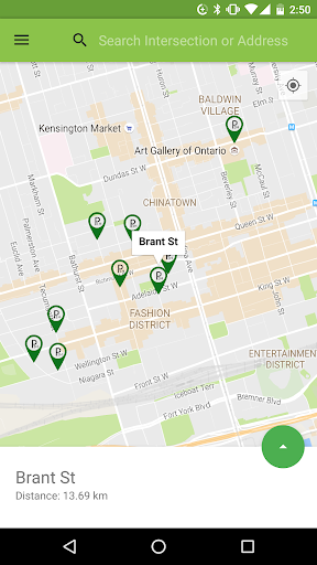 Android application Toronto Free Parking Finder screenshort