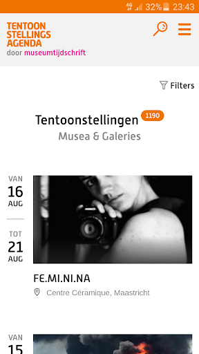 Tentoonstellingsagenda-app Screen 2
