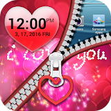 Red Heart zipper lock screen icon