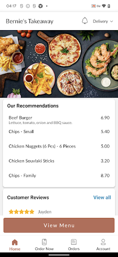 Bernies Takeaway Screen 2