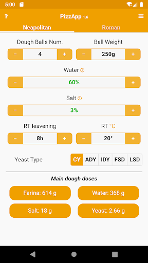 Android application PizzApp+ screenshort