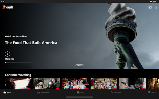 Screenshot of HISTORY Vault