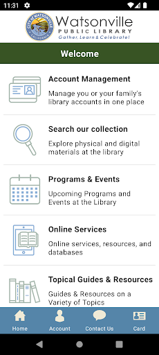 Android application Watsonville Library App screenshort