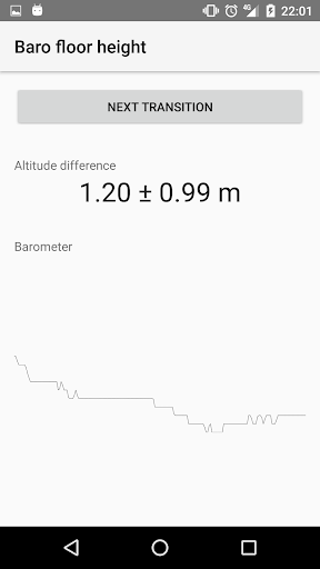 Android application Baro floor height screenshort