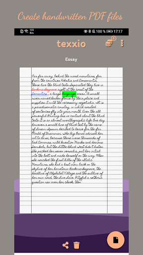 Android application texxio screenshort