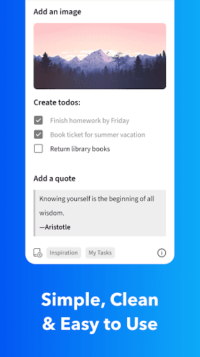 Screenshot of UpNote - notes, diary, journal