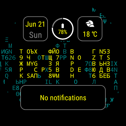 Android application Text Grid Watch Face screenshort