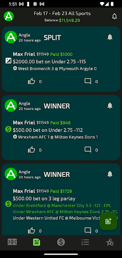 Angle Fantasy Betting Screen 3
