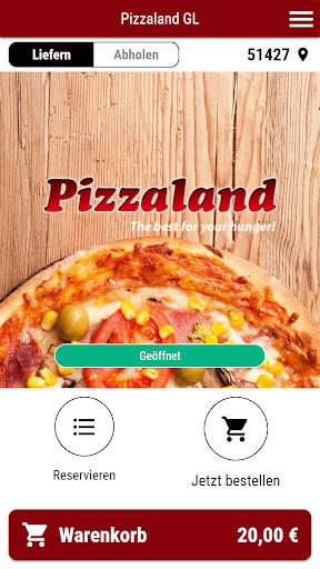 Android application Pizzaland Bergisch Gladbach screenshort