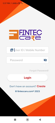 Android application FINTECCARE screenshort