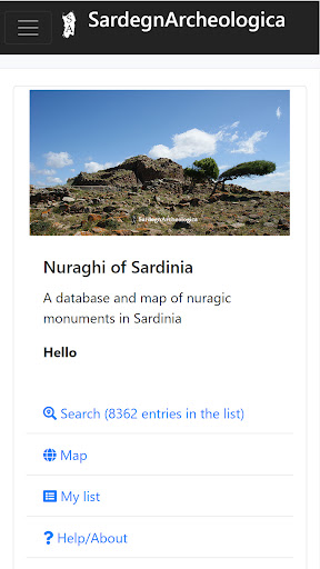 Android application Nuraghe app screenshort