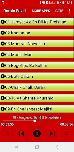Android application آهنگ های رامین فضلی screenshort