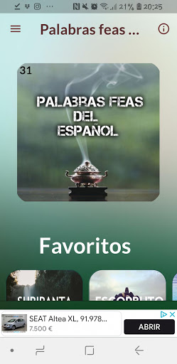 Android application PALABRAS MALSONANTES ESPAÑOL screenshort