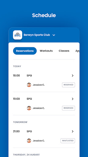 Berwyn Sports Club Training Screen 3