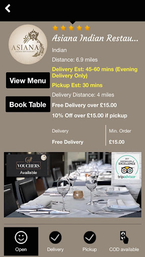 Asiana Indian Restaurant Screen 3