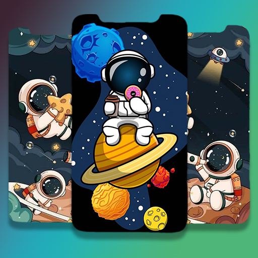Cartoon Astronaut Wallpaper logo