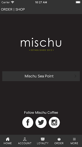Android application Mischu Coffee screenshort
