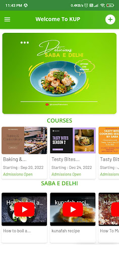 Android application kup academy screenshort